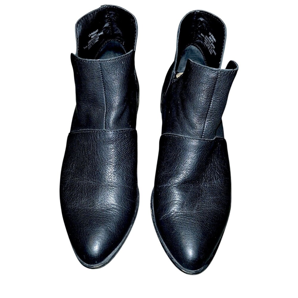 LUCKY BRAND Paramo Black Pebbled Leather Ankle Booties 8 Reg Beautiful!